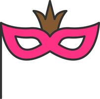 Carnival Mask Line Filled Light Icon vector