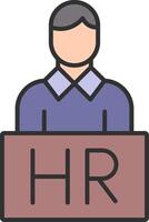 Human Resources Line Filled Light Icon vector