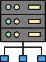 Structured Data Line Filled Light Icon vector