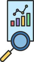 Market Analysis Line Filled Light Icon vector