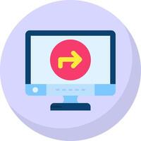 Direction Glyph Flat Bubble Icon vector