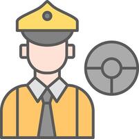 conductor línea lleno ligero icono vector