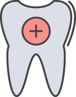 Tooth Line Filled Light Icon vector