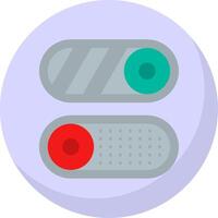 Toggle Glyph Flat Bubble Icon vector