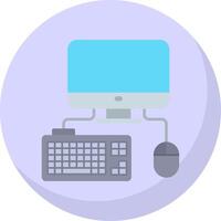 Computer Glyph Flat Bubble Icon vector