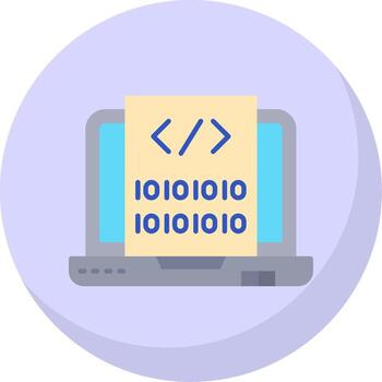 Code Glyph Flat Bubble Icon vector