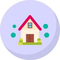 casa glifo plano burbuja icono vector