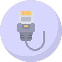 Ethernet Glyph Flat Bubble Icon vector
