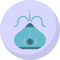 humidificador glifo plano burbuja icono vector