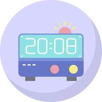 Alarm clock Glyph Flat Bubble Icon vector