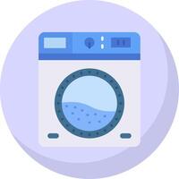 Laundry Glyph Flat Bubble Icon vector