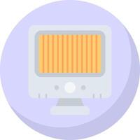 Heater Glyph Flat Bubble Icon vector