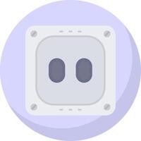 Socket Glyph Flat Bubble Icon vector