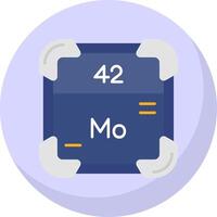 Molybdenum Glyph Flat Bubble Icon vector