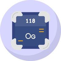 Oganesson Glyph Flat Bubble Icon vector