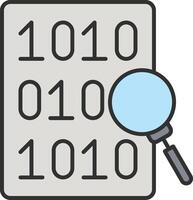 Code Search Line Filled Light Icon vector