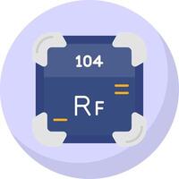 Rutherfordium Glyph Flat Bubble Icon vector