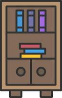 Book Shelf Line Filled Light Icon vector