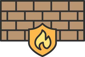 Firewall Line Filled Light Icon vector