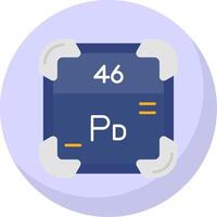 Palladium Glyph Flat Bubble Icon vector