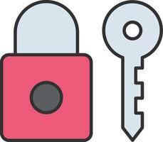 Key Line Filled Light Icon vector