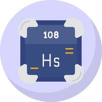 Hassium Glyph Flat Bubble Icon vector