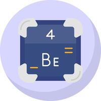 Beryllium Glyph Flat Bubble Icon vector