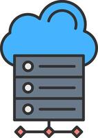 Data Storage Line Filled Light Icon vector
