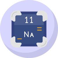 Sodium Glyph Flat Bubble Icon vector