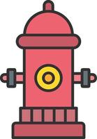 Fire Hydrant Line Filled Light Icon vector