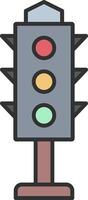 Traffic Lights Line Filled Light Icon vector
