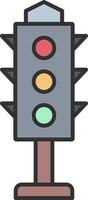 Traffic Lights Line Filled Light Icon vector