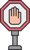 Stop Sign Line Filled Light Icon vector