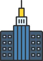 Skycraper Line Filled Light Icon vector