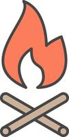 Fire Line Filled Light Icon vector