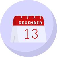 13 de diciembre glifo plano burbuja icono vector