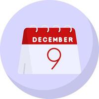 9th of December Glyph Flat Bubble Icon vector