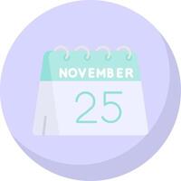 25th of November Glyph Flat Bubble Icon vector