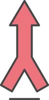 Merging Line Filled Light Icon vector