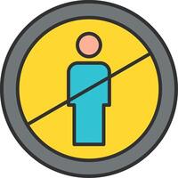 No Entry Line Filled Light Icon vector