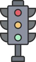 Traffic Lights Line Filled Light Icon vector