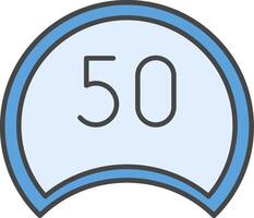Speed Limit Line Filled Light Icon vector