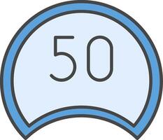 Speed Limit Line Filled Light Icon vector