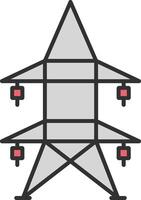Electric Tower Line Filled Light Icon vector