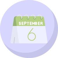 6th of September Glyph Flat Bubble Icon vector