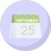 25th of September Glyph Flat Bubble Icon vector