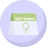 9th of September Glyph Flat Bubble Icon vector