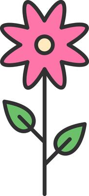 Flower Line Filled Light Icon