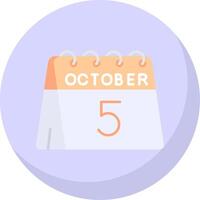 5th of October Glyph Flat Bubble Icon vector