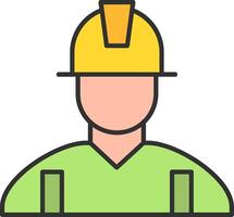 Engineer Line Filled Light Icon vector